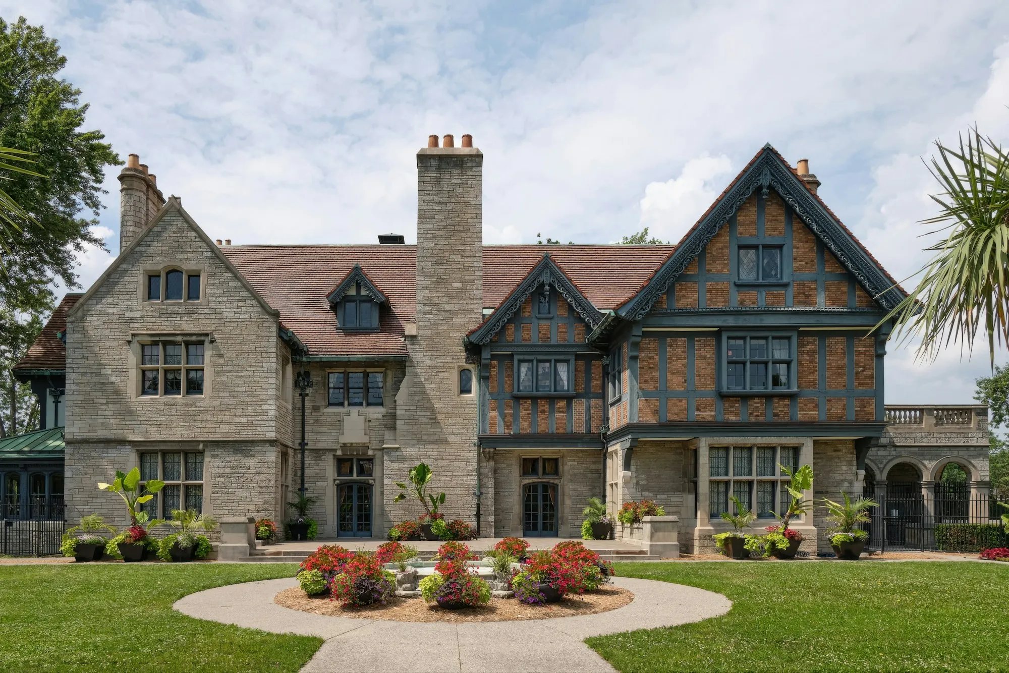 Stone and timber Tudor-style house